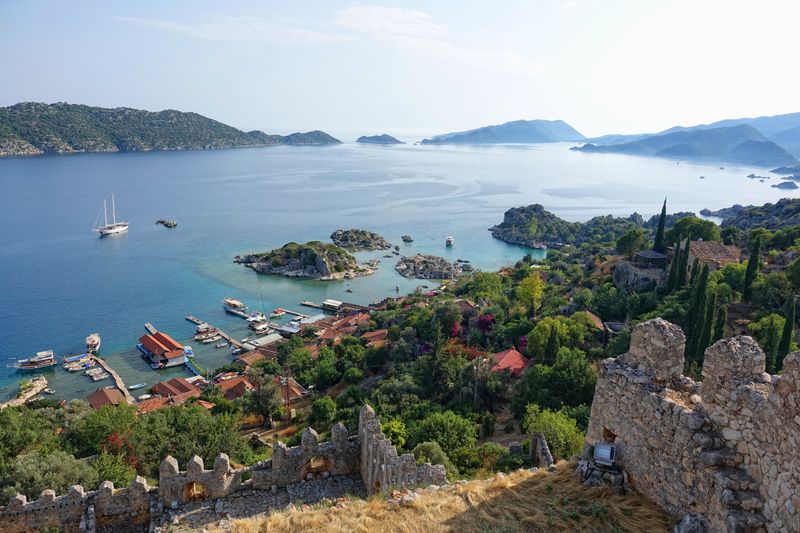 The view from Simena Castle across Kaleköy and Kekova Island.