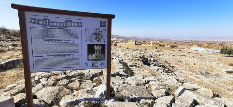 Reconstructed Hittite-era city walls at Hattusa.