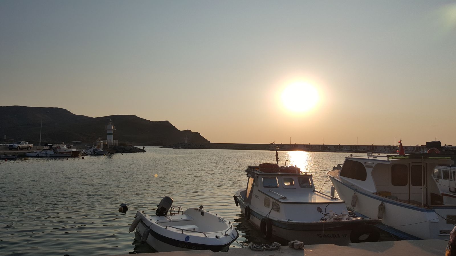 The harbour and coastline of Kaleköy on Gökçeada.