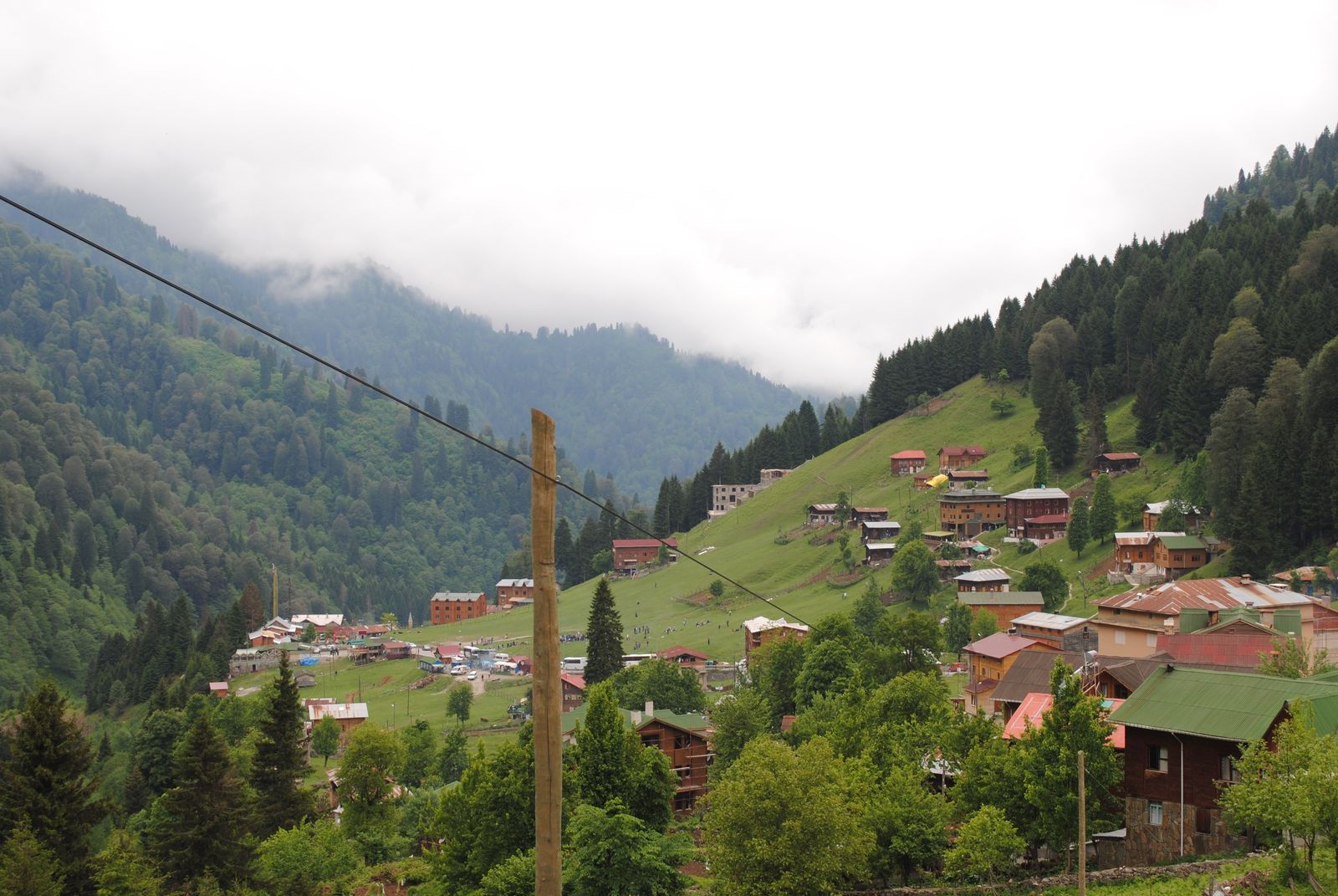 The green, forest-and-mountain slopes of Ayder Highland.